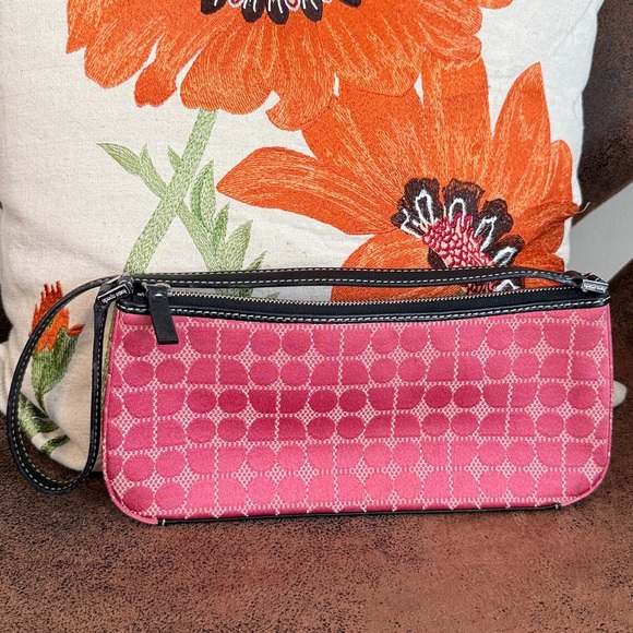 VINTAGE KATE SPADE DEMI BAG SIGNATURE CANVAS LEATHER VGUC - Picture 3 of 8